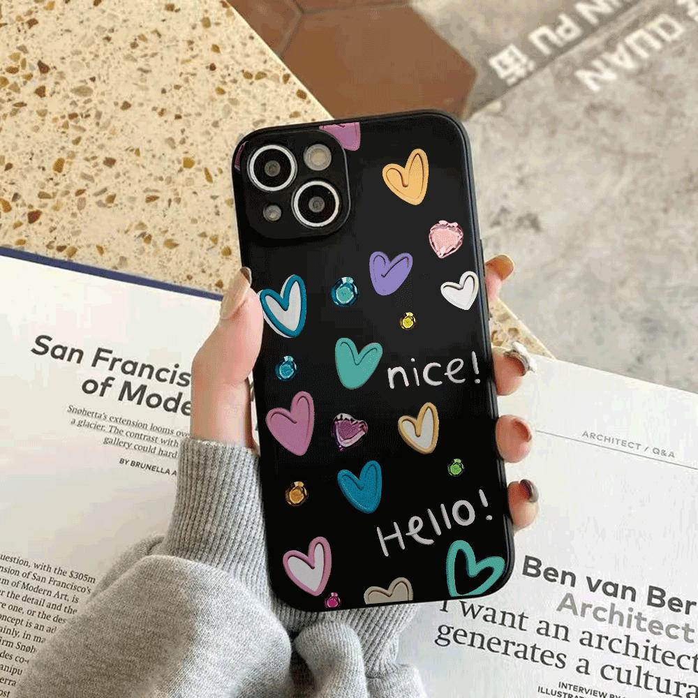 Graffiti Love Silicone Phone Case for IPhone 14 15 16 Plus for IPhone 13 14 15 12 11 16 Pro Max 12 Mini XS Max TPU Protect Cover