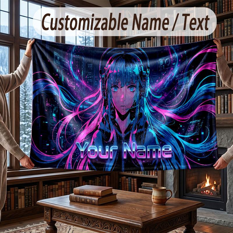 Coperta Morbida e Accogliente a Tema Magia Fantasy con Nome Personalizzato per Divano Letto Casa