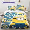 Classic Minions Printed Bedding Set 3PCS Cartoon Character Duvet Cover Pillowcase For Children Teens Room Home Decor