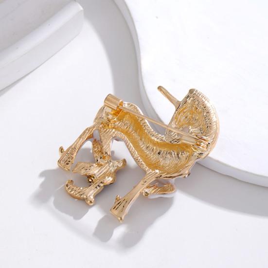 Broche Émail Licorne Blanche Alliage Forme Animale Épinglette Strass Broche Licorne pour Manteaux Chapeaux Écharpes Sacs