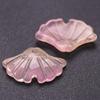50pcs Mix Glass Shell Ginkgo Leaf Glans Dorsal Lobe Glass Charms For Jewelry Making Supplies Plant Accessories Handmade Pendant