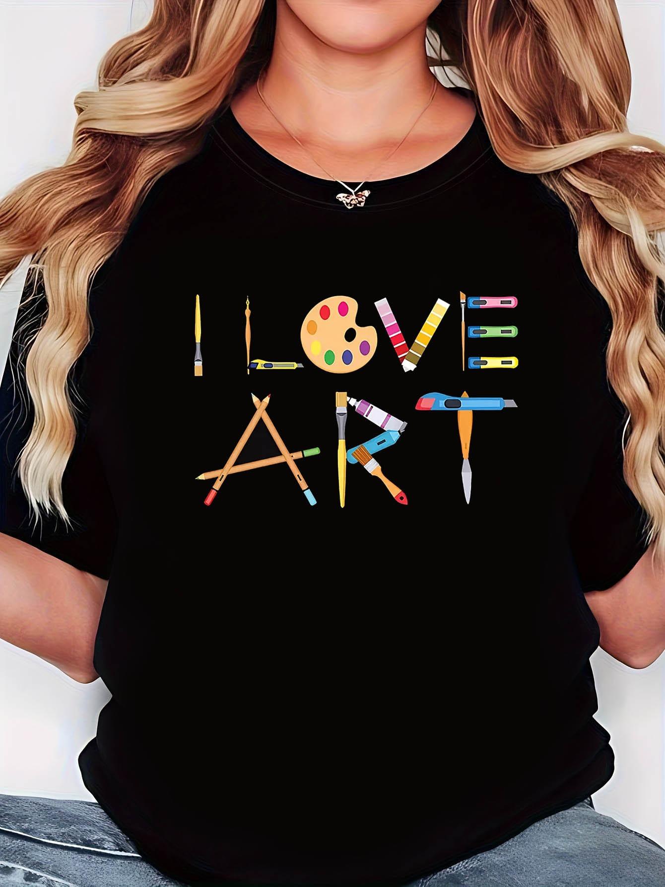 

Patterned Printed Womens Stylish Casual Roundneck Summer Tshirt Cheerful for Outings Outdoor Activities Commuting Versatile S