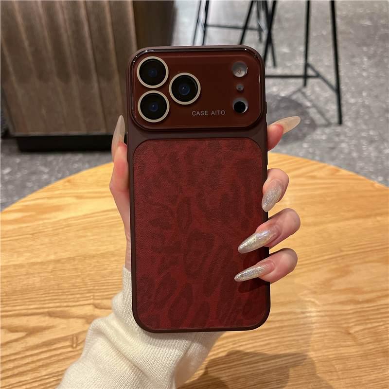 Leopard Print Skin Sticker Protective Case for Apple iPhones 13-17, including iPhone 16 PRO.