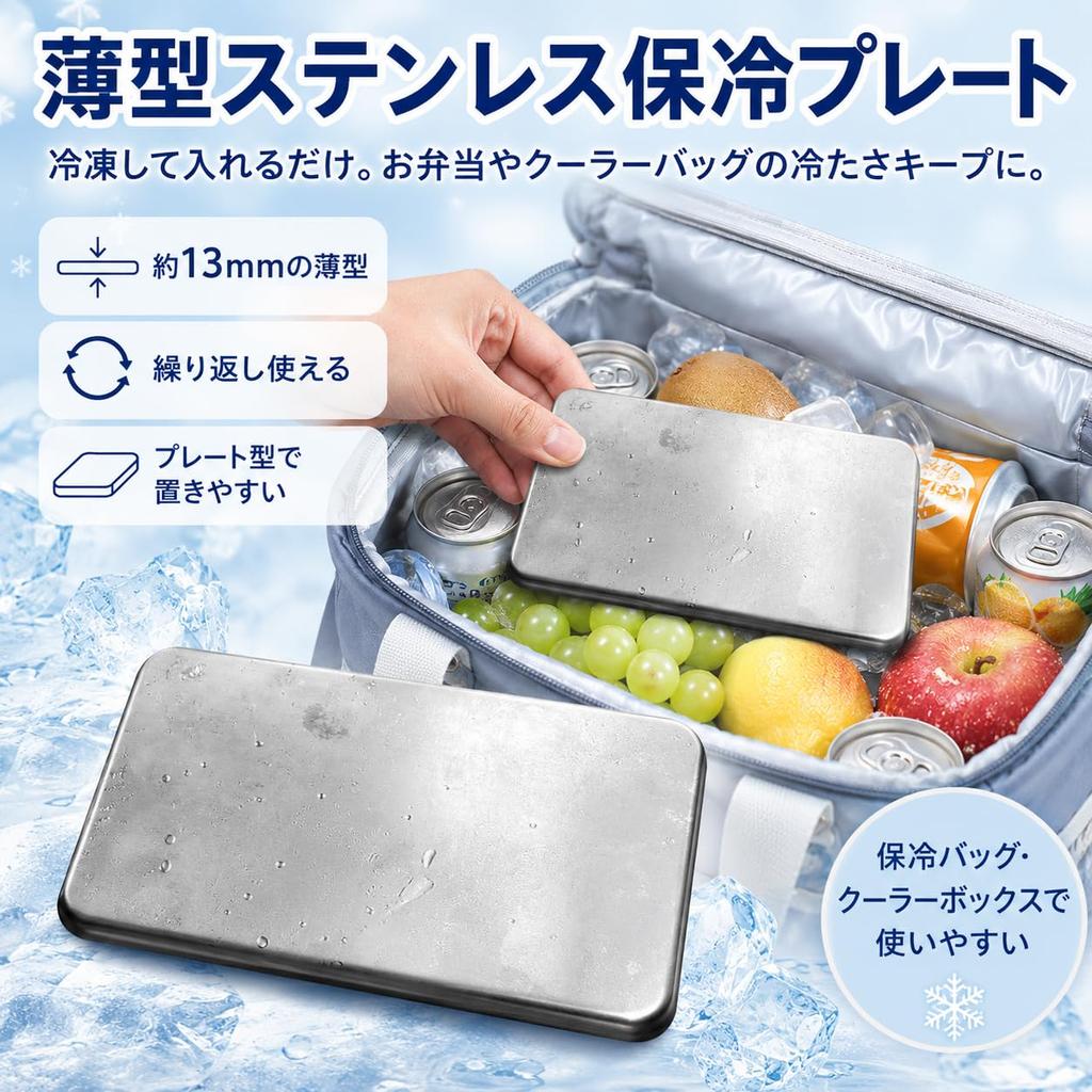 Stainless Steel Ice Packs of Powerful Rapid Small Made of 304 Stainless Ideal for Cooler Lunch Heatstroke and Emergency Preparedness 2 (Set 2)