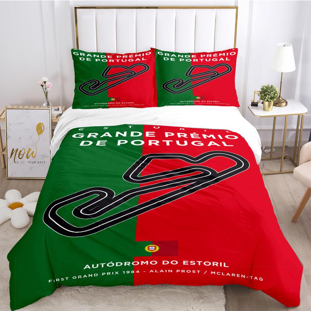 F1 International Track Duvet Cover Comforter Bedding Set Soft Quilt Cover and Pillowcases for Teens Boy Single/Double/Queen/King