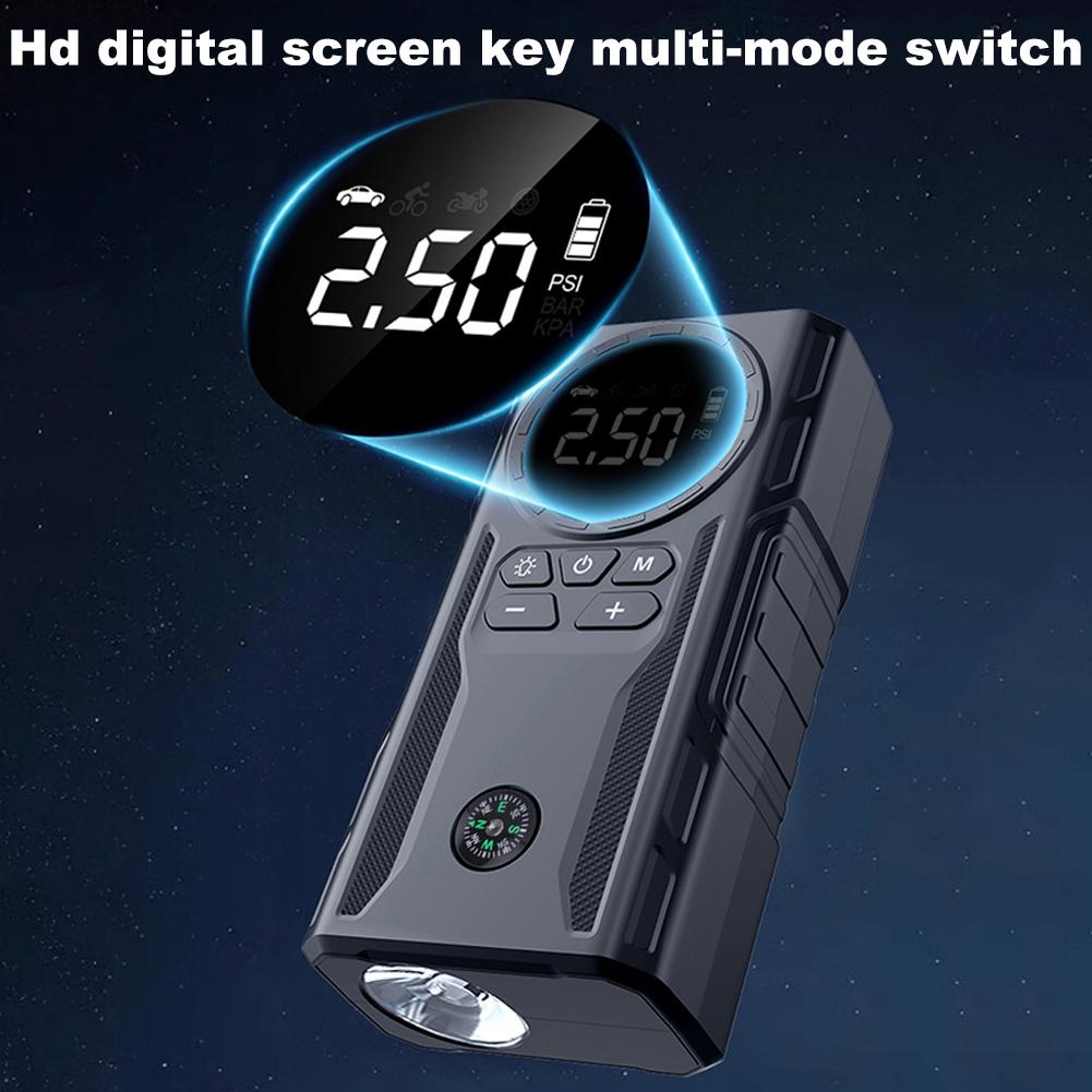 39800mAh Car Wireless Air Pump with Light Jump Starter Electric Tire Pump USB Rechargeable Bicycle Air Compressor for Car Tires