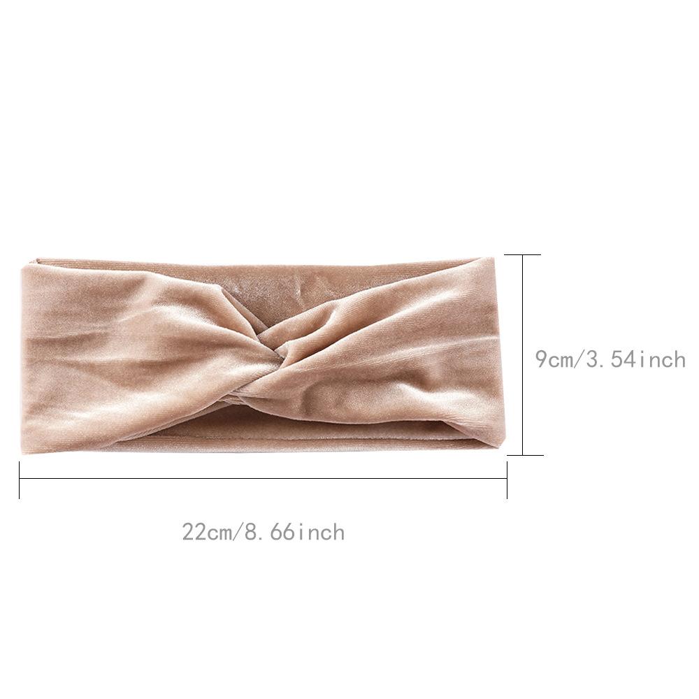 Women's European-American Style Velve Sports Yoga Headband Elastic Knot Wide-brimmed Design Hand-painted Retro Pattern for