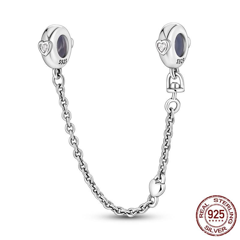 925 Silver Clasp CZ Pave Daisy Beads Stopper Clip Fit Original Bracelet Jewelry 1