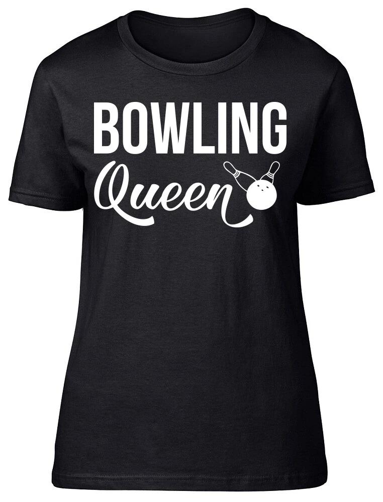 Bowling Queen Fitted Womens Ladies T Shirt XL