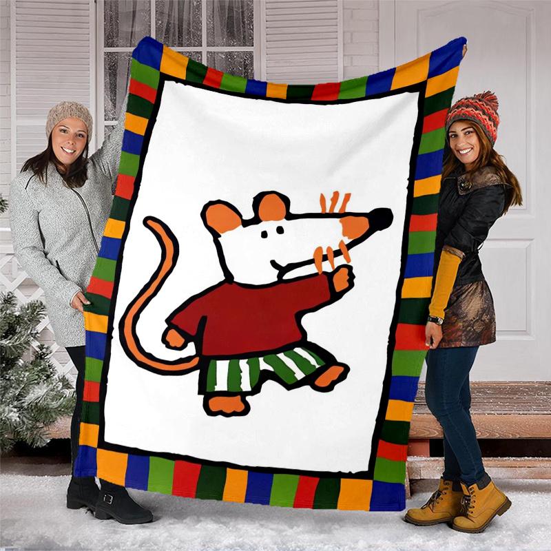 Maisy Mouse Theme Printed Blanket,Perfect for Couch, Bed, Travel & Outdoor Use | Machine Washable, Cozy & Durable.