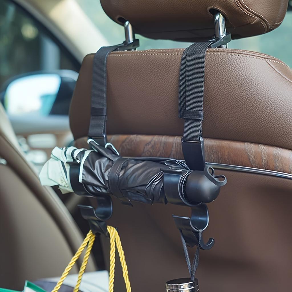 Univerzální organizér s háčkem na zadní sedadlo auta na deštníky a tašky, nastavitelný plastový závěs na úložný prostor na zadní straně sedadla