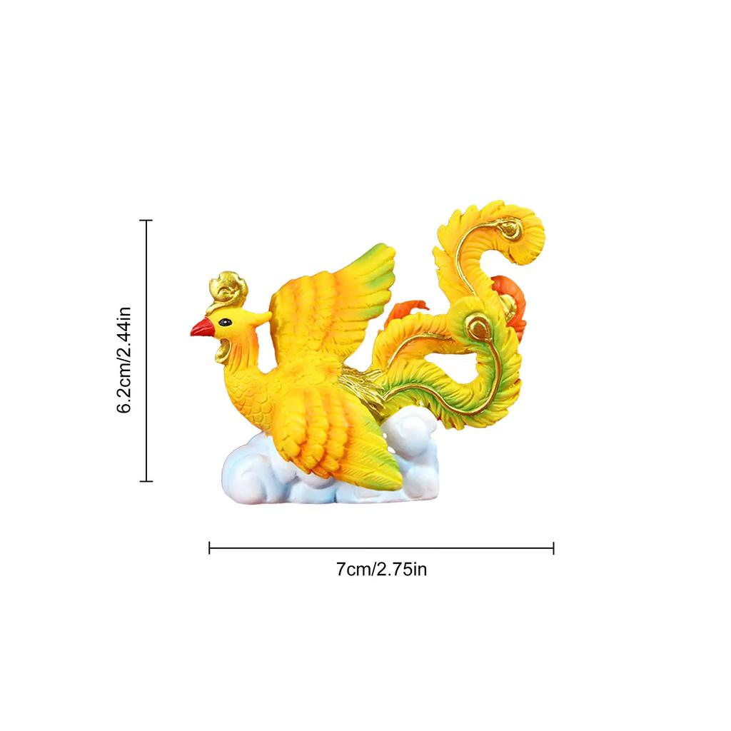 Chinese Style Dragon And Phoenix Chengxiang Resin Ornaments Baking Cake Decoration Celebration New Year Spring Festival Dress