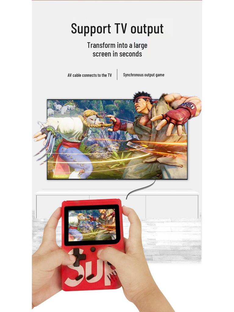 SUP Mini Håndholdt Retro Spillkonsoll: 400 klassiske spill for barn, støtter spill for to spillere