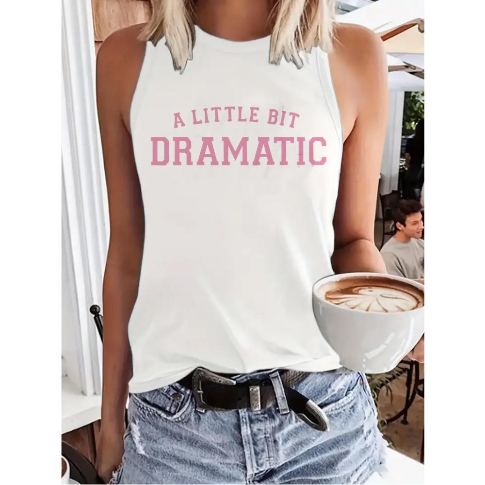 Letter printed vest T-shirt T-shirt pattern vest women's round neck