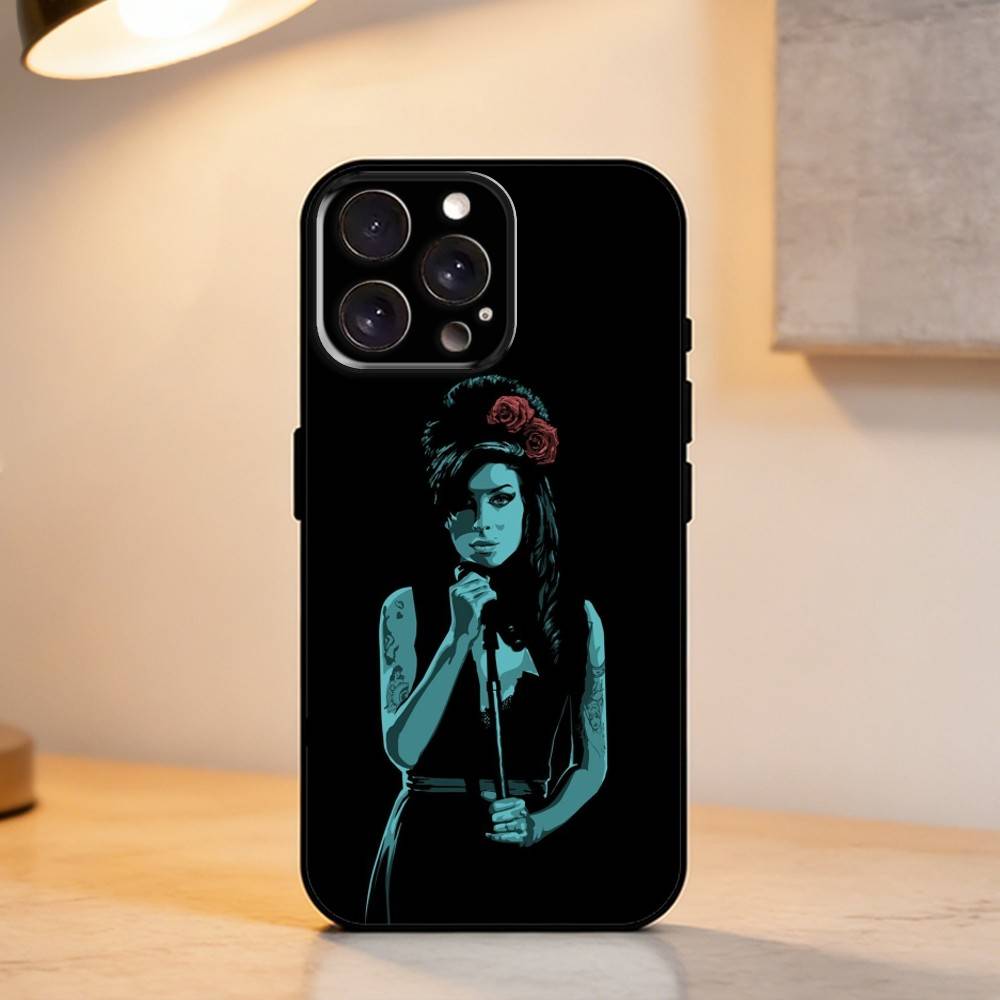 Sängerin A-Amy W-Winehouse Handyhülle für iPhone 17,16,15,14,13,12,11 Plus,Pro Max,XS,Weiche Silikon-Schwarze Hülle