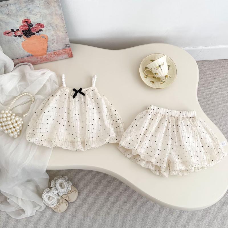 Kayoudou Girls  Polka Dot Strappy Two-piece Set 90