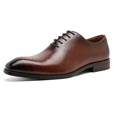 Mode Herren Oxford Echtleder Schuhe Whole Cut Mode Spitze Zehenpartie Schnürschuhe Formell Geschäft Hochzeit Kleiderschuhe Für Herren