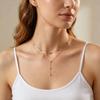 Elegant Double Layer Chain Bowknot Charms Necklace for Women, Stainless Steel Y-shaped Thin Link Necklace, Fashion Jewelry Gifts