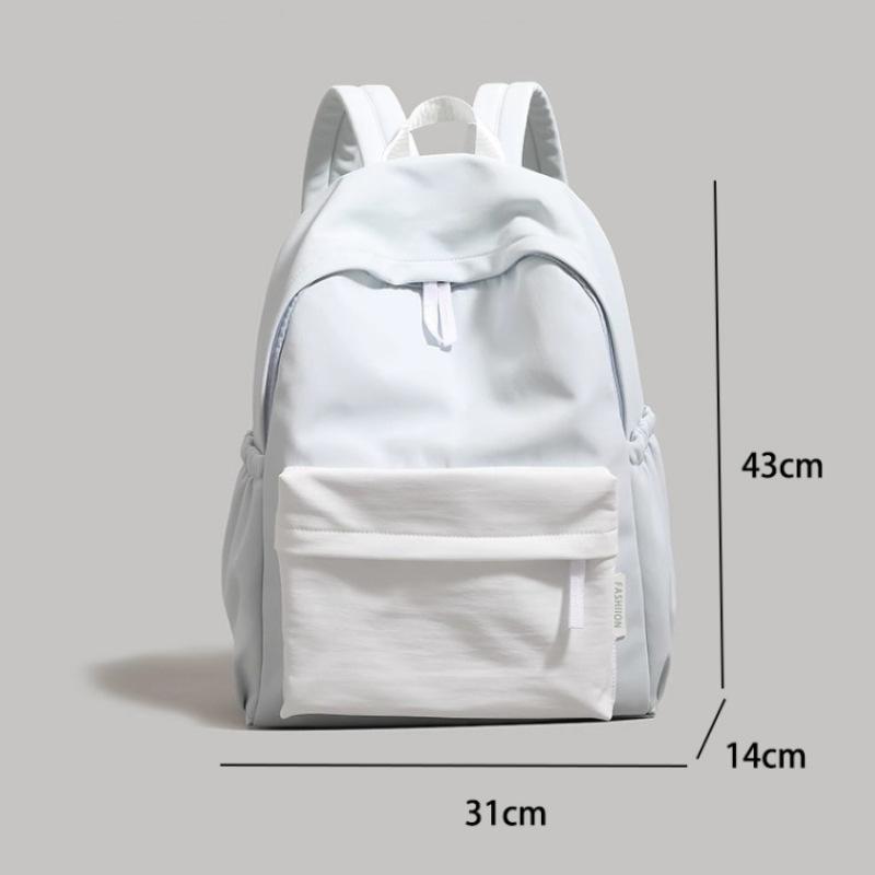 Simple Solid Color Backpack 2025 New Female College Student Schoolbag Large Capacity Junior High School Student Backpack Computer Bag