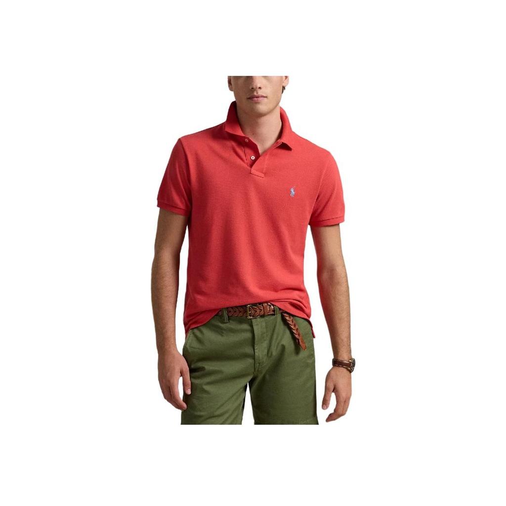 Polo Ralph Lauren Solid Slim Fit Short Sleeve Polo Shirt Men tops Red 710680784-405