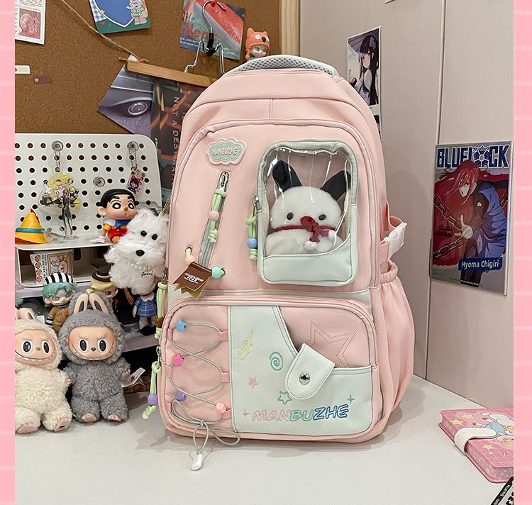 2025 Wear-Resistant Large Capacity Transparent Ita Backpack for Middle School Girls