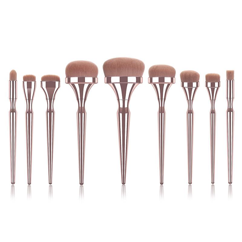 New 9 Small Waist Makeup Brush Set, Foundation Concealer Brush, Loose Powder Brush, Eye Shadow Brush, Makeup Tools