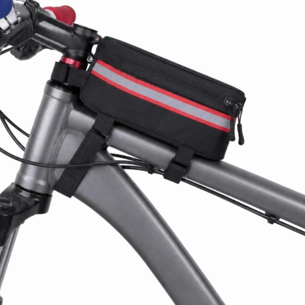 Hook and Loop Straps Bicycle Phone Bag 600D Nylon , TPU Bike Frame Phone Holder  Road Bike Riding