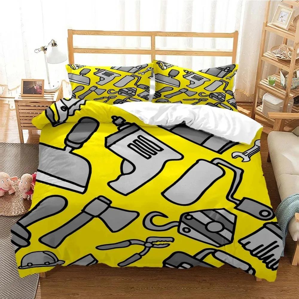 Cartoon Cute Print Digital Print Polyester Bedding Sets  Covers Boys Bed Linen Set Teens Bedding Set