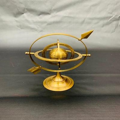Brass Armillary Sphere with Arrow Nautical Astrolabe Gift Table Top Decor Marine Armillary 22.86 Cm
