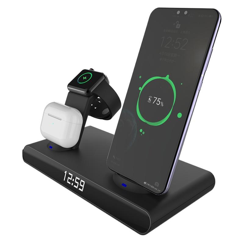 Încărcător fără fir rapid 6 în 1, 30W, ceas Pad pentru iPhone 14 13 12 11 Pro Suport de încărcare fără fir pentru Apple Watch 8 7 6 SE AirPods Pro