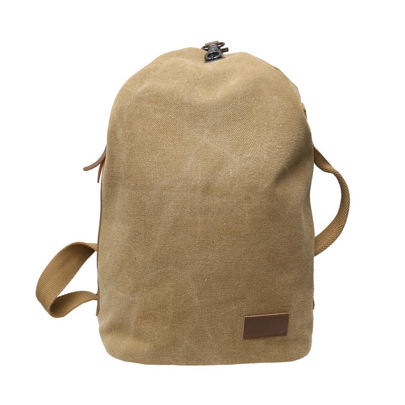 Canvas Bag Men'S And Women'S Large-Capacity Retro Messenger Bag Multi-Functional Fashion Shoulder Bag Student Backpack Satchel