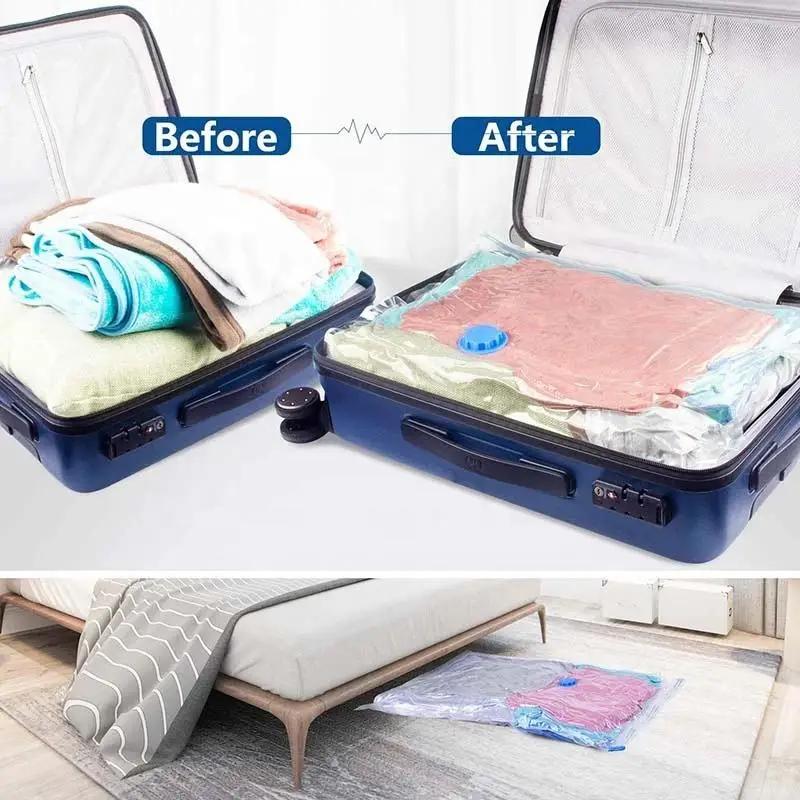 5PCS Vacuum Bag and Pump Cover for Clothes Storing Large Plastic Compression Empty Bag Travel Accessories Storage Container