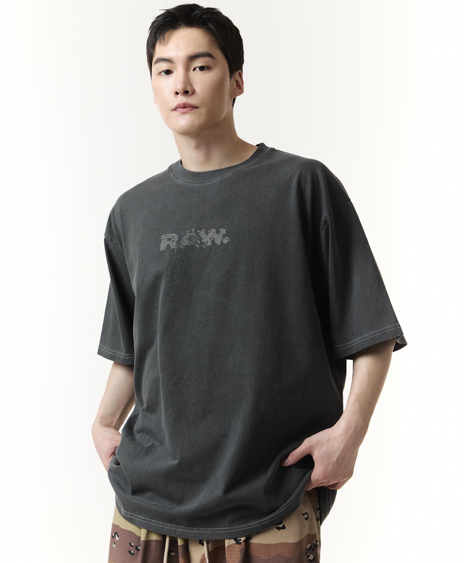 Row Lab Raw Gun Logo Pigment Short Sleeve T-Shirt (Charcoal) M