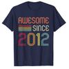 Awesome Since 2012 11th Birthday Retro TShirt 11 Years Old Sayings Graphic Tee Tops Short Sleeve BornIn2012 Clothes Gifts