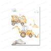 Cartoon Excavator Truck Tipper Wheel Loader Art Canvas Painting Nursery Print Child Posters Nordic Wall Pictures Boys Room Decor