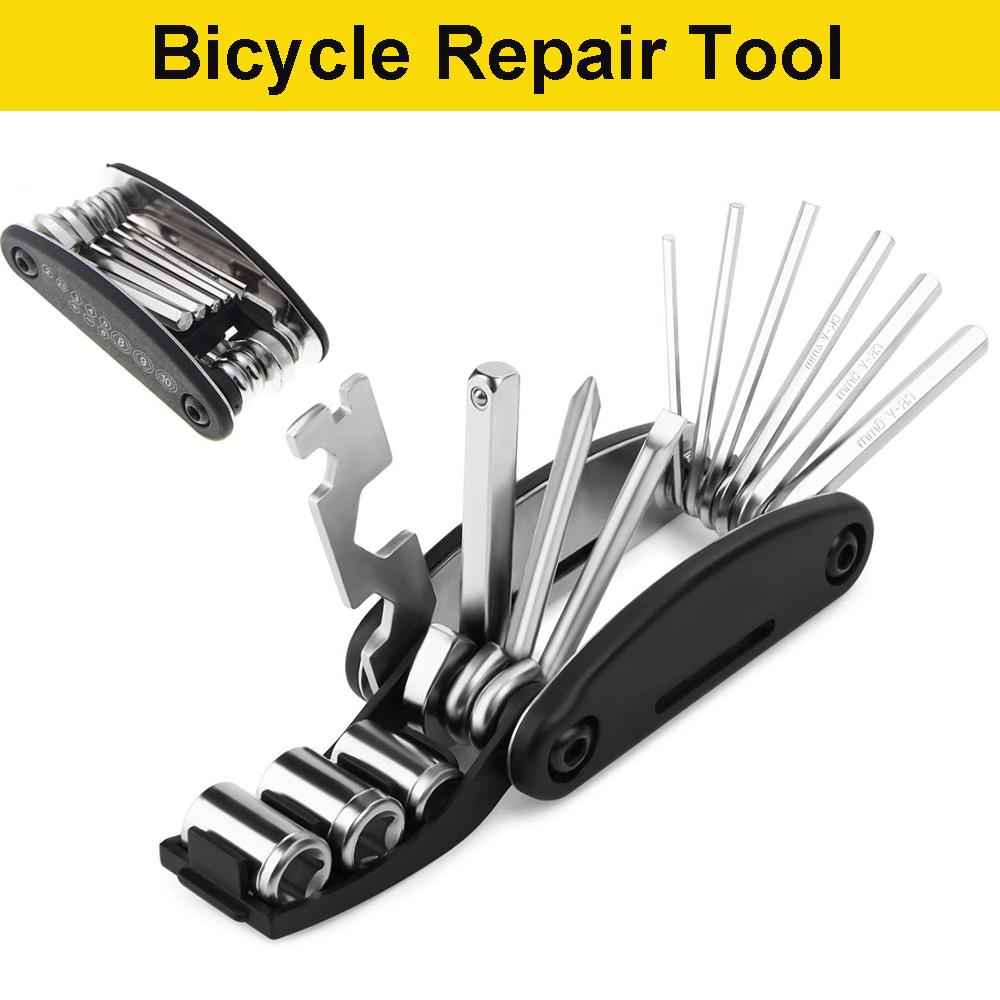 outil r/éparation v/élo en acier inoxydable mini outil de r/éparation v/élo l/éger et compact Noi Senven 11-en-1 Outil de r/éparation de v/élo pliant portable multifonctions outil r/éparation v/élo