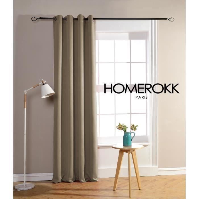 Lot de 2 Rideaux Occultant 140 x 260 cm Taupe - HOMEROKK