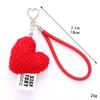 Cute Heart Shape Plush Wristlet Keychain Bag Pendant for Women Valentines Day Gift Coin Purse Backpack Bag Charm Gift
