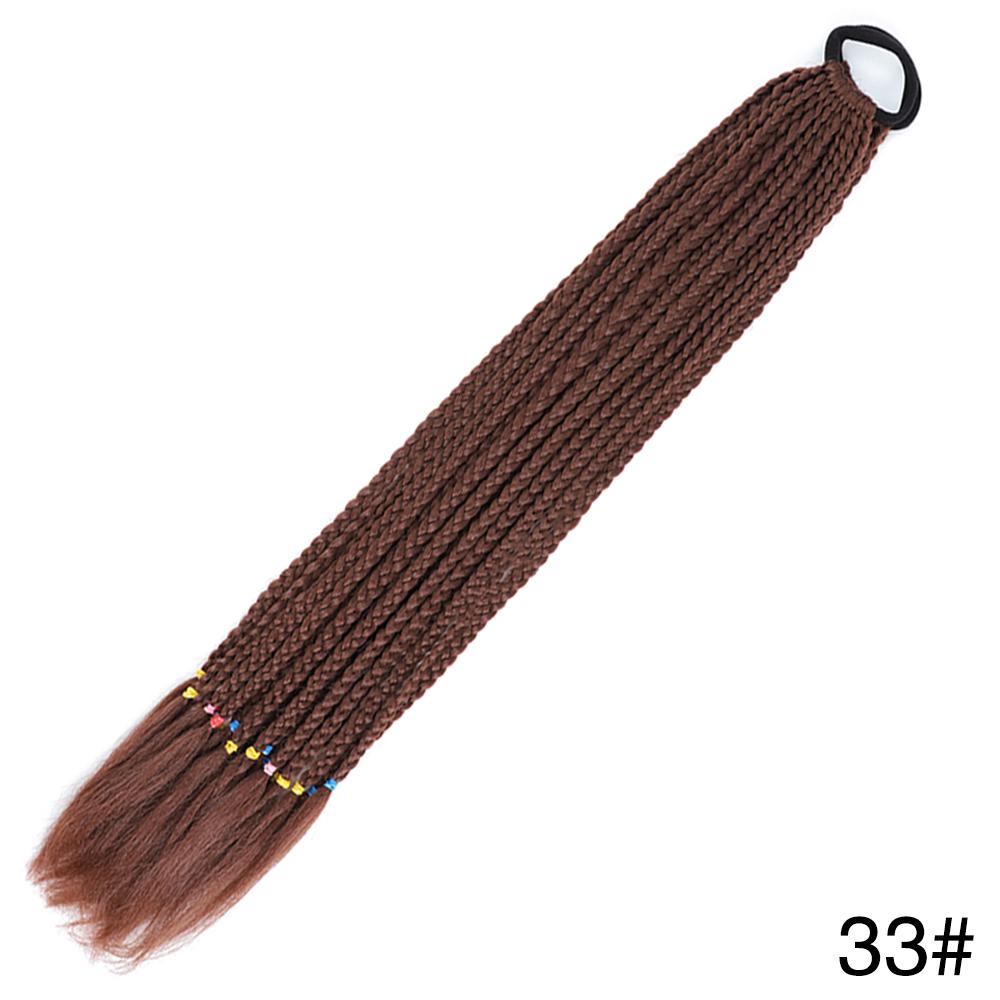 Synthetic Long Wig Colored Braided Ponytail Hair Extension Elastic Rubber Band Braiding Ponytail Hair Extensions For Girls