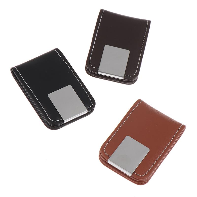 1 Stück PU Leder Stark Magnetisch Geldscheinklammer Taschengeldbörse Tragbar Mini Slim Geldbörse Kredit Visitenkartenhalter