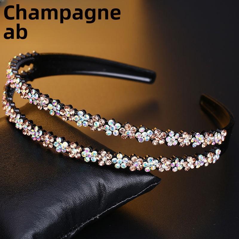 Women's Rhinestone Teeth Headband, Non-Slip Hairpin & Clip for Face Washing