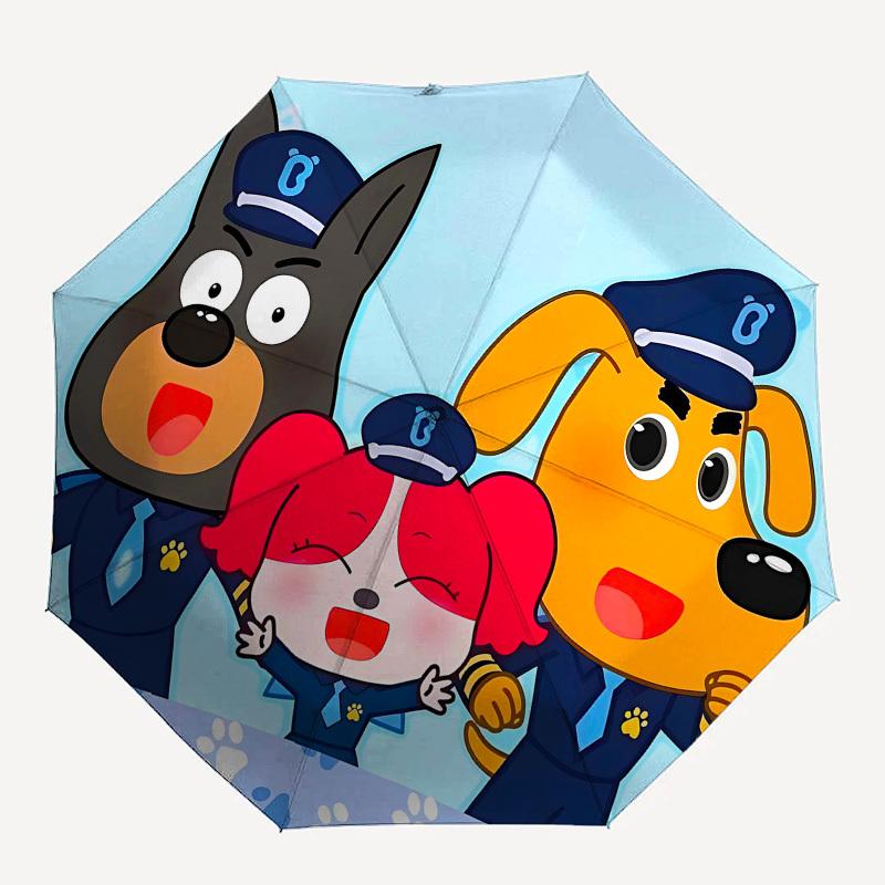 Paw Patrol, Police Automatic Opening and Closing, 8 rib Structure Portable Umbrella, Suitable for Men and Women in All Seasons Perfect Gift