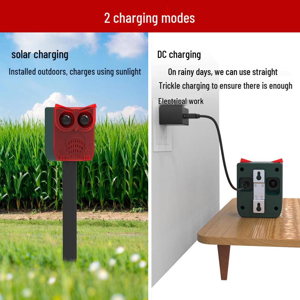 Solar Infrared Animal Repeller with Sound & Light Alarm for Farms and Orchards