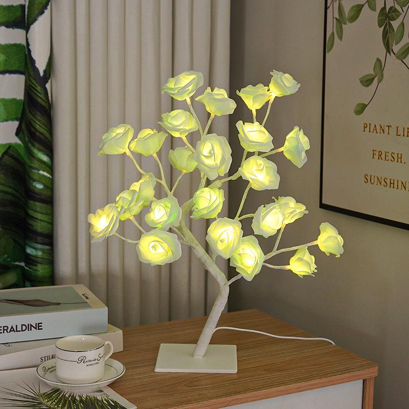 LED Rose Flower Room Decoration Night Light: Modern Home Atmosphere Ornament