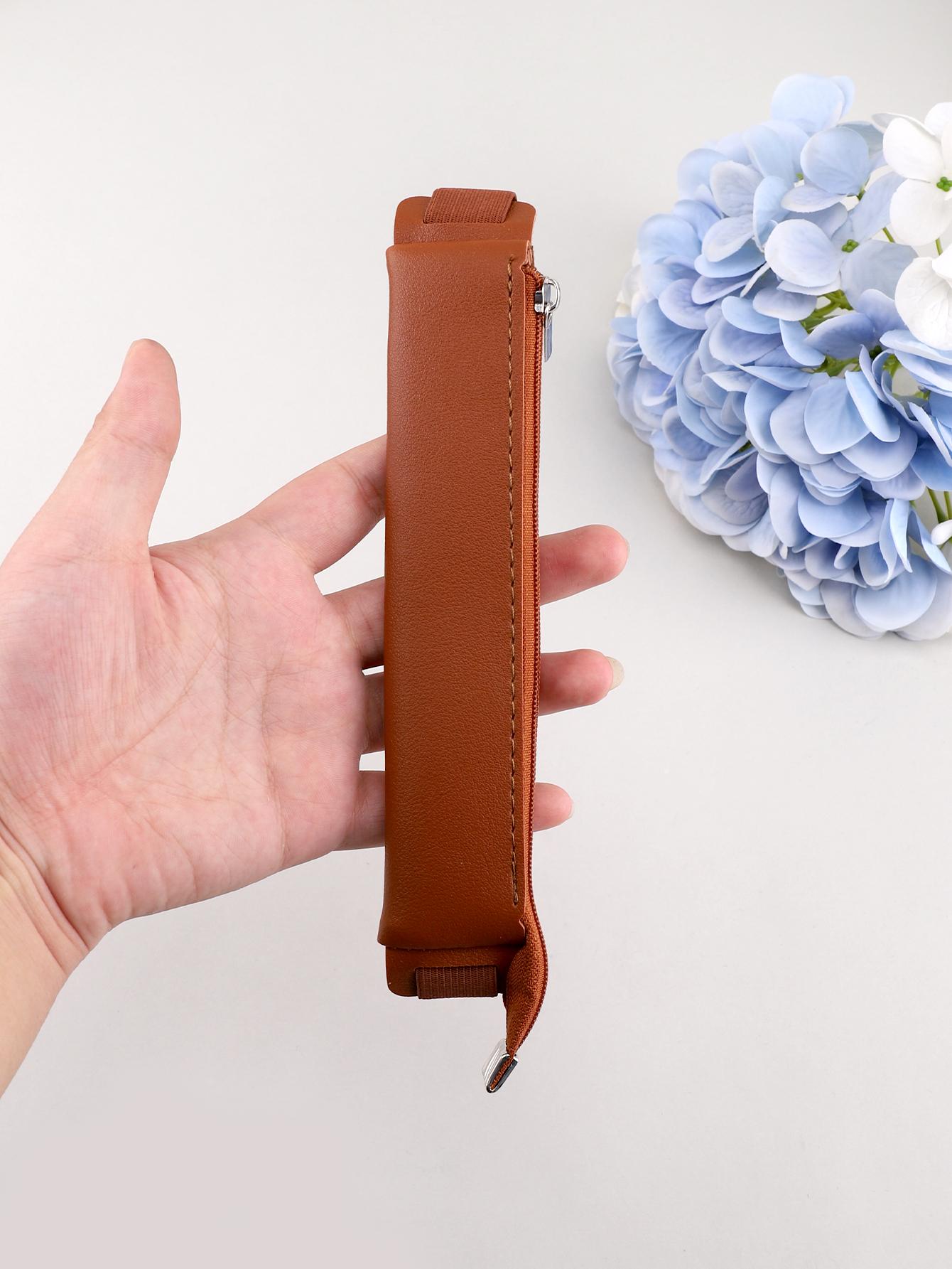 

Пенал из искусственной кожи Милый пенал Канцелярские товары с дизайном на молнии Estuche Подарок к началу учебного года Пенал для друга шоколадный