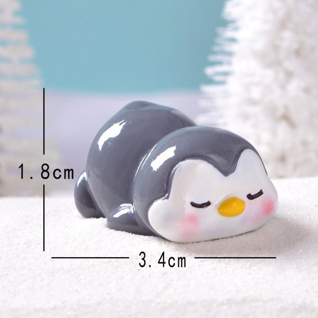 1/4PCS Cute Grey Penguin Doll Snow Landscape Gardening DIY Decoration Accessories Mini Desktop Small Ornament