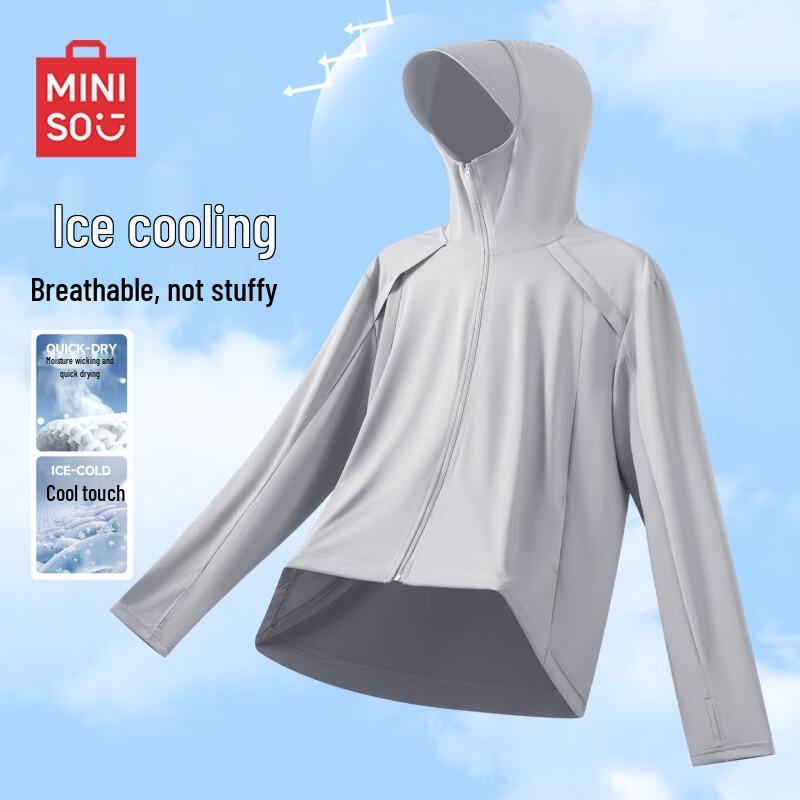 MINISO Men s Summer Hooded Color Block Sun Protection Jacket L