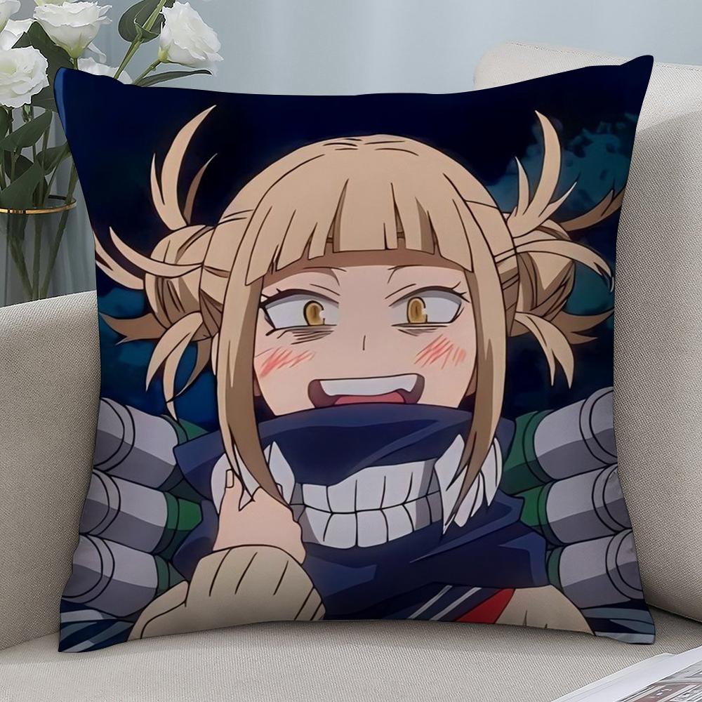 Моя геройская академия Химко Тога Наволочка Короткий плюш Диван Декоративный Подарок Дом Двусторонняя печать Подушка 12x12Inch