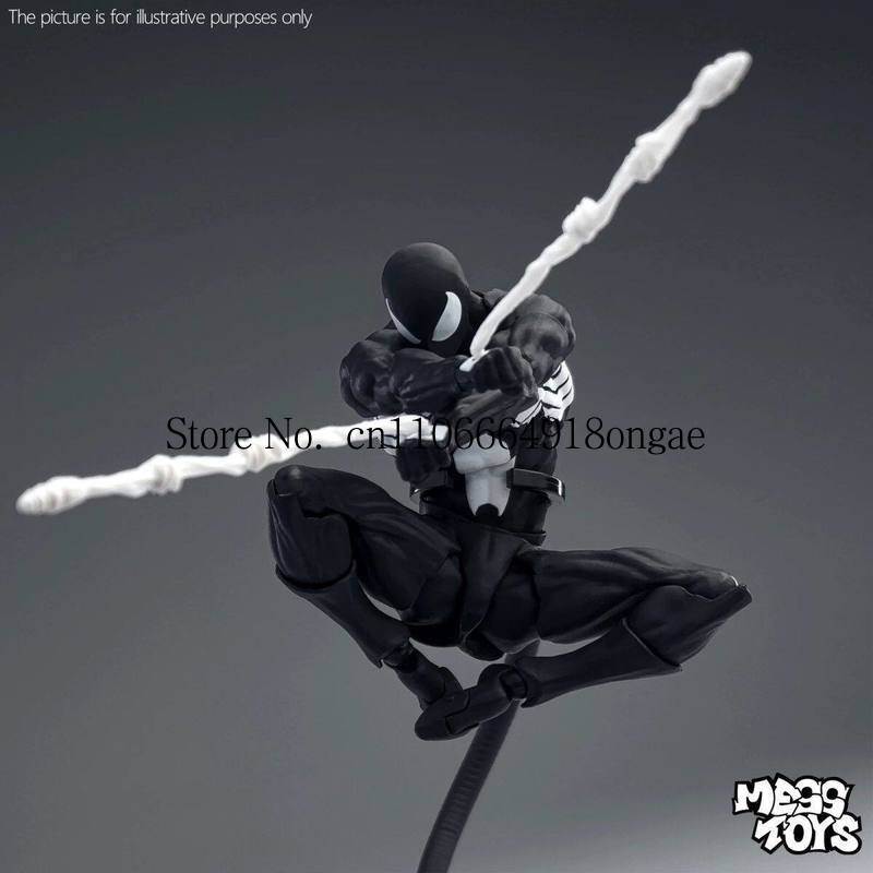Mess Toys Symbiote Spider Man Black Venom Battle Suit Joint Movable Action Figure Collectible Model Adult Collection