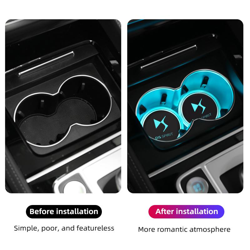 Suitable for DS DS3 DS4 DS4 DS5 DS5LS DS6 DS7 DS9 Car LED Cup Light Atmosphere Light Colorful Water Cup Light Decorative Light